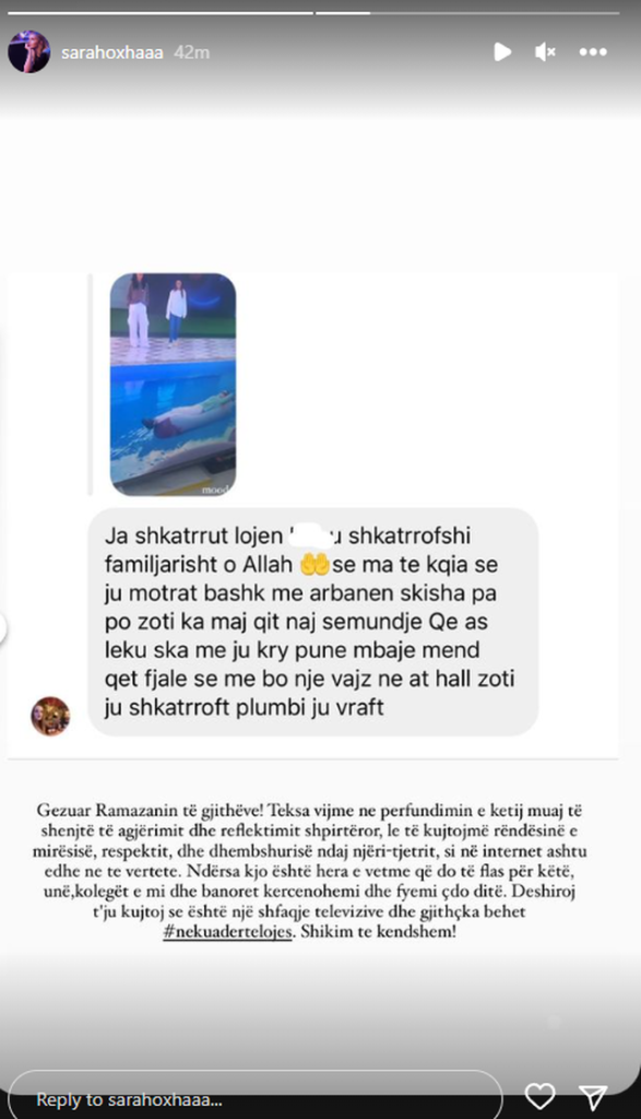 mesazhi ne insta i sares quick albania 